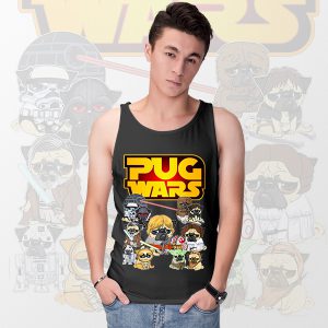 Graphic Movie Tank Top Pug Wars Dog Star Wars