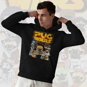 Movie Merch Hoodie Pug Wars Dog Star Wars