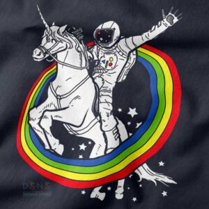 Space unicorn astronaut graphic tank – rainbow cosmic design