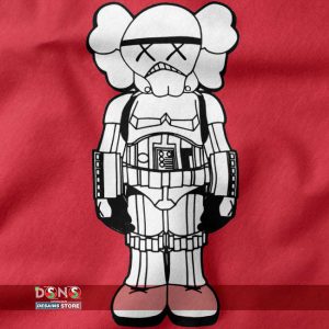 Close-up of Stormtrooper KAWS Parody Sweatshirt print Red