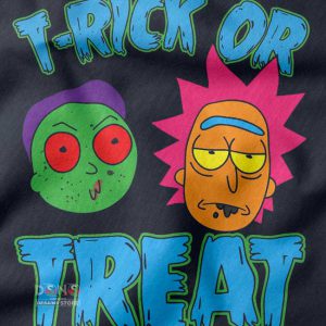 Halloween Trick or Treat Rick and Morty Graphic T-Shirt – Funny Tee
