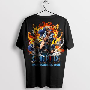 One Piece Ace Burning Spirit HUnger Black T-Shirt