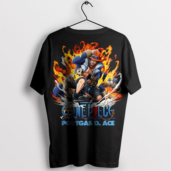 One Piece Ace Burning Spirit HUnger Black T-Shirt