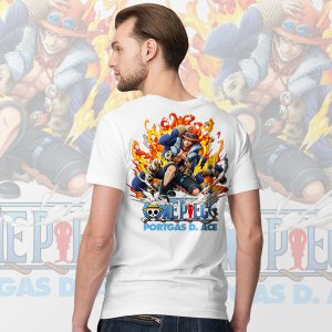 One Piece Ace Burning Spirit White T-Shirt