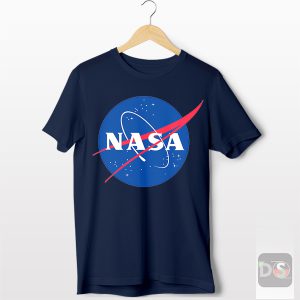 Beyond Earth NASA Space Center Symbol Graphic Navy T-Shirt