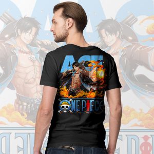 One Piece Blazing Blades Ace's Fire Sword Black T-Shirt