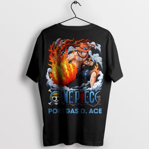 Sea of Flames Portgas D Ace Hunger Black Graphic T-Shirt