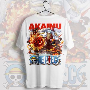 Feel the Heat Akainu One Piece Graphic White Hunger T-Shirt