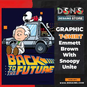 Back to the Future x Snoopy cartoon Graphic T-Shirt