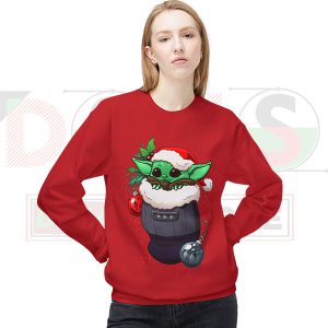 Baby Yoda Christmas Red Womens Sweatshirt