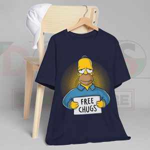 Free Chugs - Thirsty Homer Black Hunging T-shirt