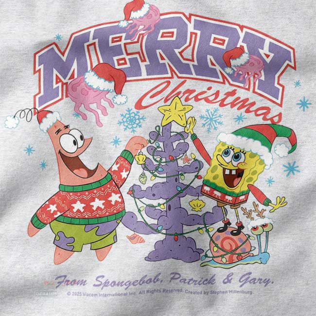 Close up of SpongeBob SquarePants holiday cartoon design