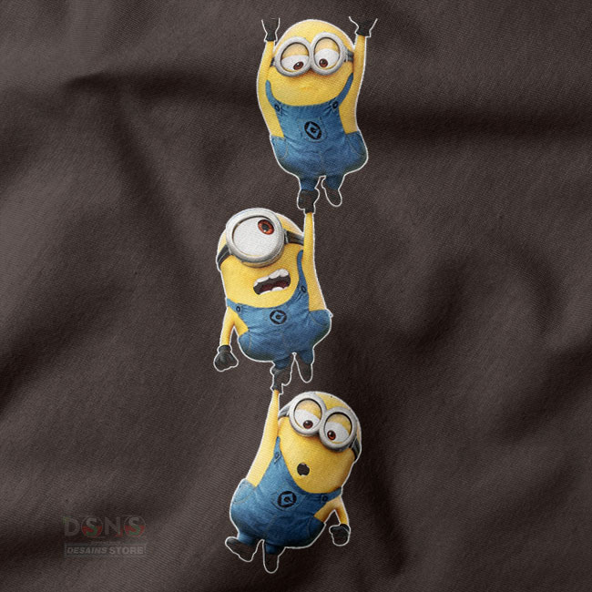 Cute 3 Minions cartoon movie graphic tee