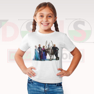 Disney Frozen characters T-shirt with Elsa, Anna, and Olaf graphic