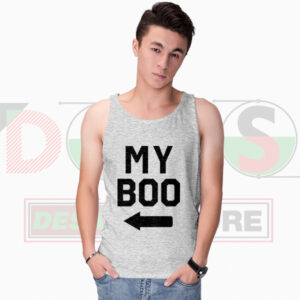 My Boo My Bae matching couple tank tops in minimalist graphic design