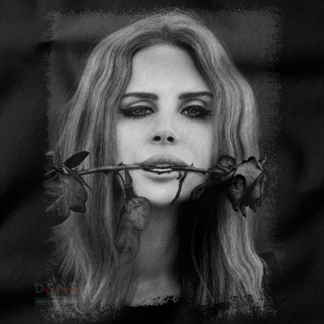 Vintage Lana Del Rey inspired roses mouth tee