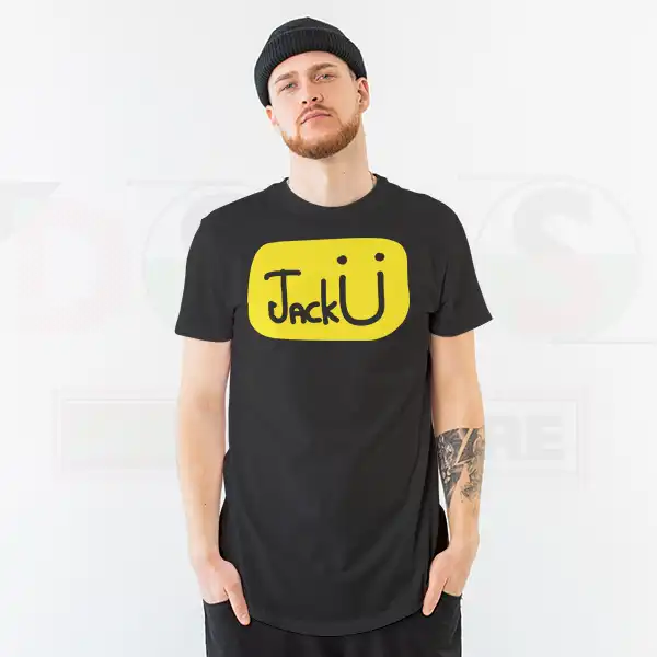 Classic Jack U Smiley Logo Tee Skrillex Diplo Fan Merch
