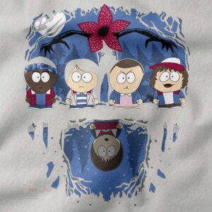 Cartoon style Stranger Things mashup tee