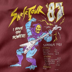Retro 1983 tour style skeleton rock band tee streetwear