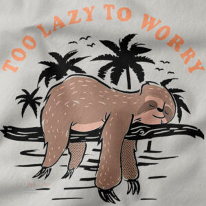 Aesthetic Sloth Tropical Cartoon Print Hoodie
