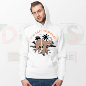 Cute Sloth Too Lazy To Worry Graphic Hoodie