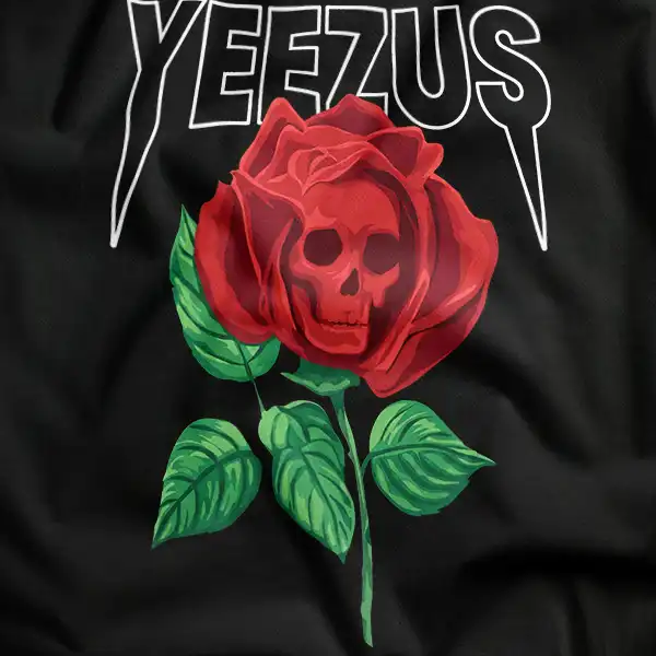 Yeezus Dark Red Rose With Skull - Kanye West