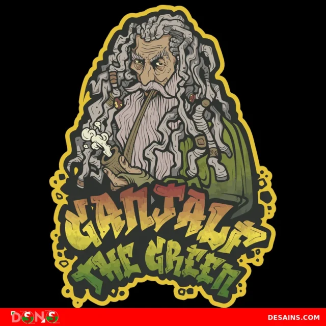 Ganjalf The Green Wizard Smoking Pipe T-Shirt