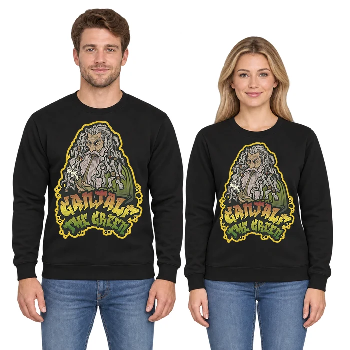 Ganjalf The Green Wizard Smoking Pipe Sweatshirt