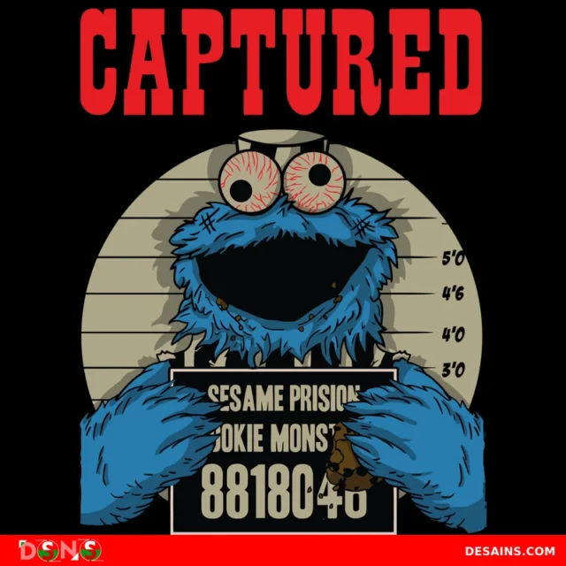 Captured Monster Mugshot Parody T-Shirt