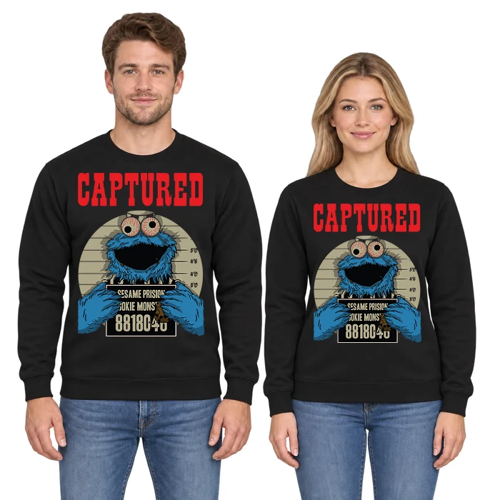 Captured Monster Mugshot Parody Sweatshirt