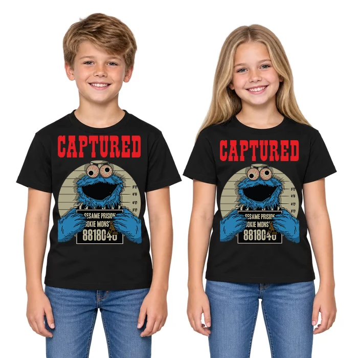 Captured Monster Mugshot Parody Youth T-Shirt